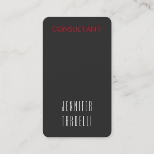 Rounded Corner Grey Consultant Manager Chief Business Card