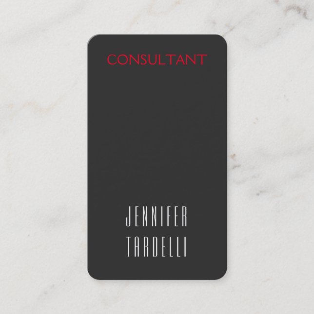 Rounded Corner Grey Consultant Manager Chief Business Card (Front)