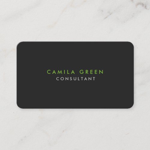 Rounded Corner Grey Green Elegant Professional Business Card