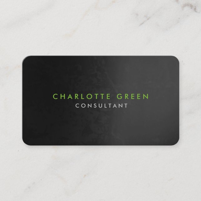 Rounded Corner Grey Green Professional Business Card (Front)