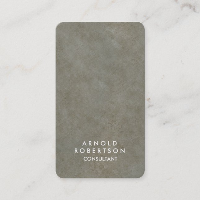 Rounded Corner Grey Stone Elegant Business Card (Front)