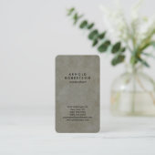Rounded Corner Grey Stone Wall Elegant Unique Business Card (Standing Front)