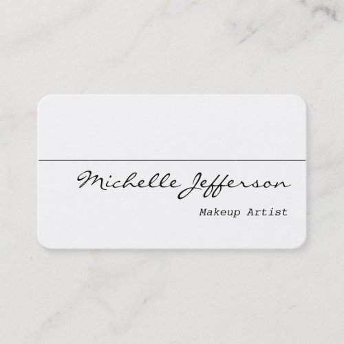 Rounded Corner Makeup Artist White Business Card