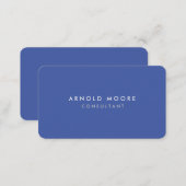 Rounded Corner Medium Blue Professional Modern Business Card (Front/Back)