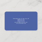 Rounded Corner Medium Blue Professional Modern Business Card (Back)