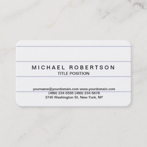 Rounded Corner Minimalist Consultant Business Card