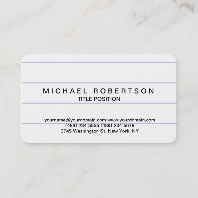 Rounded Corner Minimalist Consultant Business Card (Front)