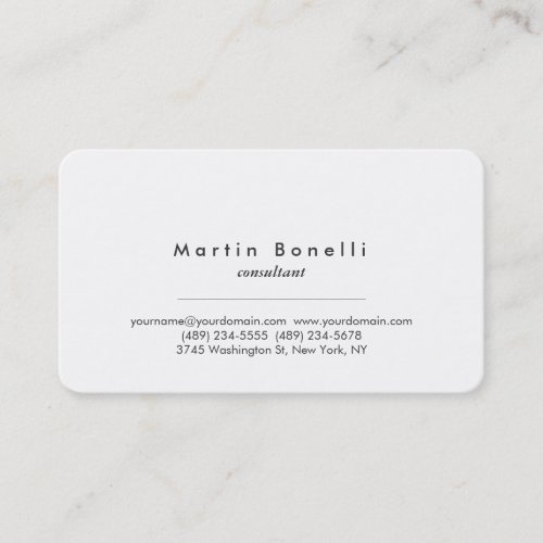 Rounded Corner Minimalist Plain Business Card