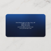 Rounded Corner Night Blue Elegant Professional Business Card (Back)