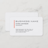 Rounded Corner Orange White Manager Business Card (Front/Back)