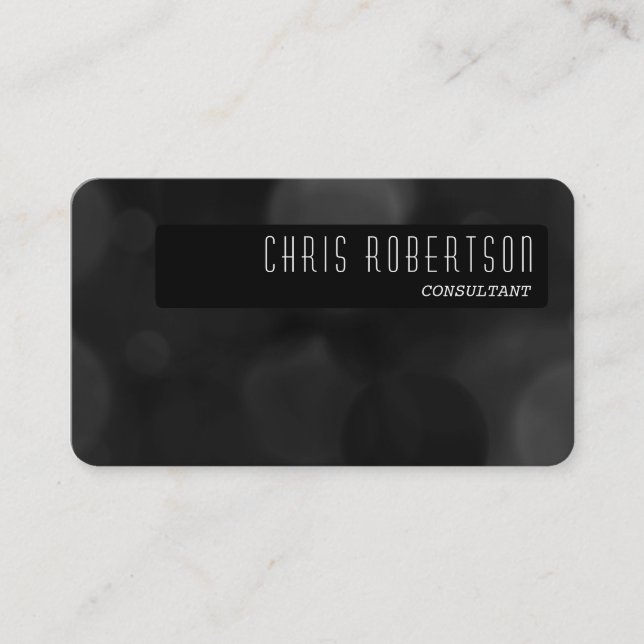 Rounded Corner Pattern Black Grey Business Card (Front)