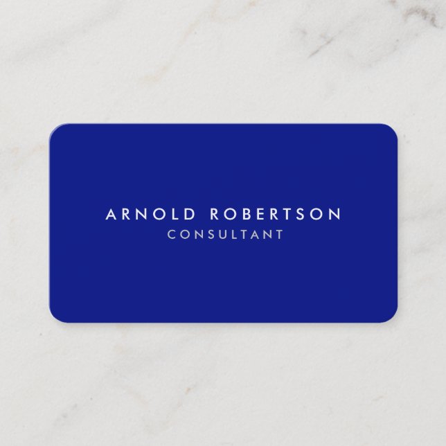 Rounded Corner Phthalo Blue Professional Minimal Business Card (Front)