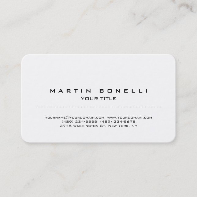 Rounded Corner Plain Professional Business Card (Front)