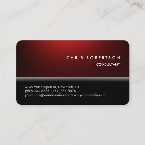 Rounded Corner Red Black Trendy Business Card