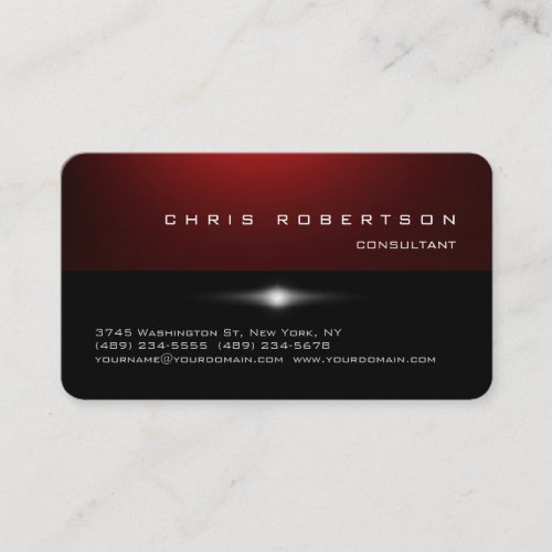 Rounded Corner Red Black Trendy Business Card