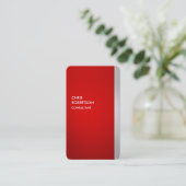 Rounded Corner Red Gray Vertical Business Card (Standing Front)