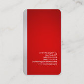 Rounded Corner Red Gray Vertical Business Card (Back)