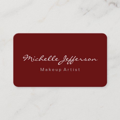 Rounded Corner Red Makeup Artist Business Card