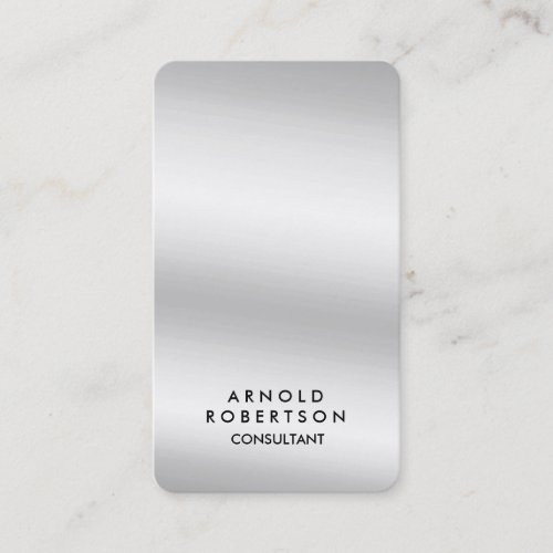 Rounded Corner Silver Grey Elegant Business Card