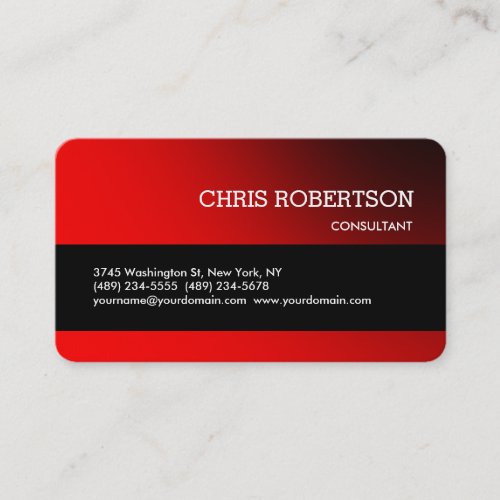 Rounded Corner Unique Red Black Business Card