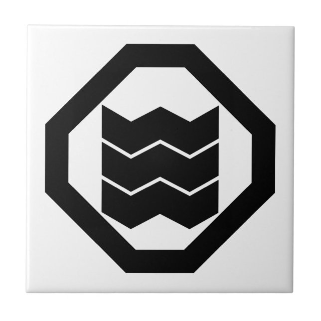 Rounded corner with three chiseled patterns ceramic tile (Front)