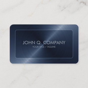 Rounded Corners Blue Steel Look Business Card by inkbrook at Zazzle