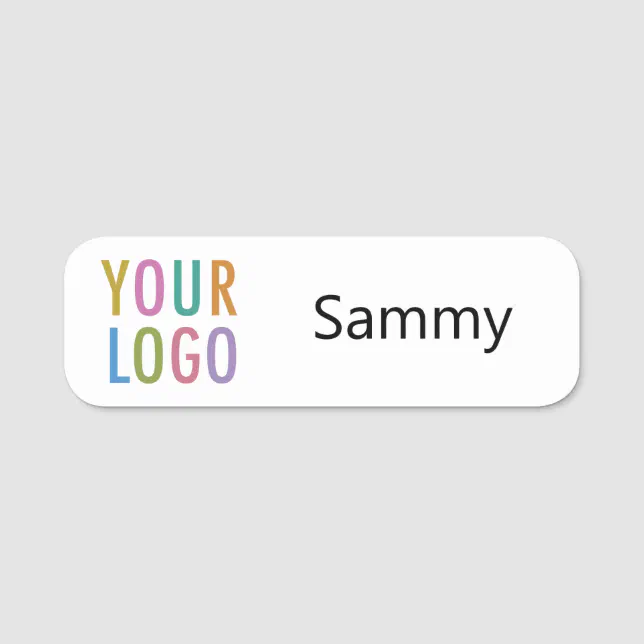 Custom Name Labels Corner Rounded Rounded Corners Name Tag Custom Business Logo | Zazzle