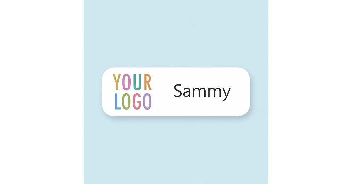 Custom Name Labels Corner Rounded Rounded Corners Name Tag Custom Business Logo | Zazzle