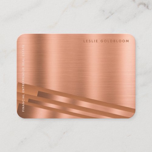 ROUNDED CORNERS THICK CARD COPPER METALLIC LOOK   