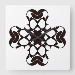 ROUNDED CROSS SQUARE WALL CLOCK