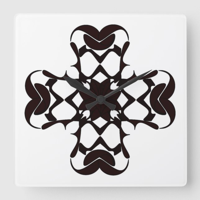ROUNDED CROSS SQUARE WALL CLOCK (Front)