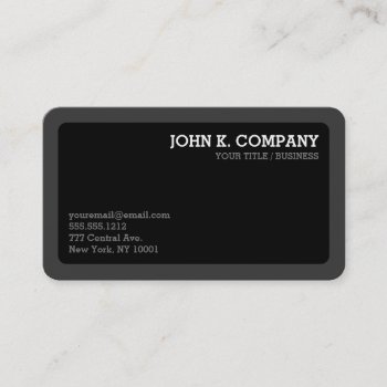 Rounded Dark Gray & Black Minimal Modern Business Card by inkbrook at Zazzle