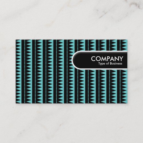 Rounded Edge Tag _ Aztec Pattern _ Blue 66cccc