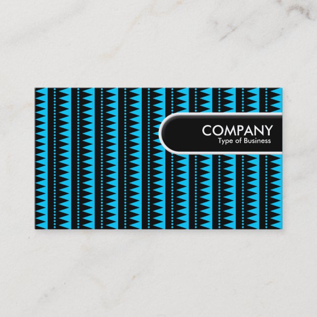 Rounded Edge Tag - Aztec Pattern - Sky Blue (Front)