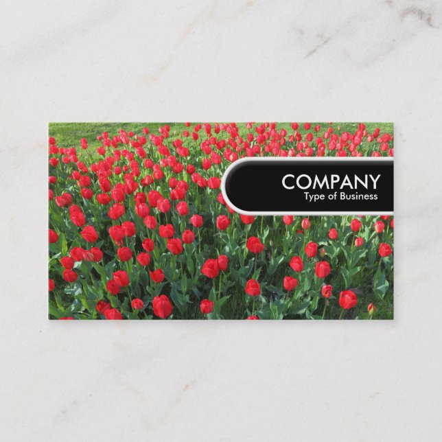 Rounded Edge Tag - Bed of Red Tulips 01 (Front)