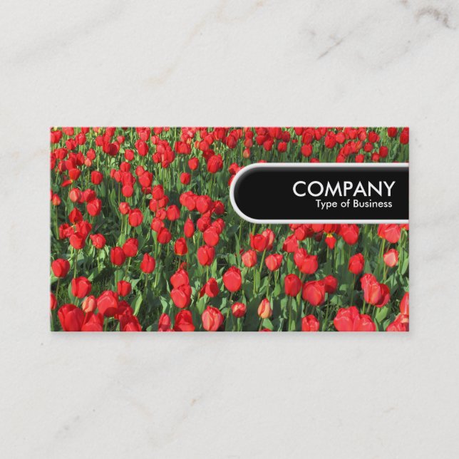 Rounded Edge Tag - Bed of Red Tulips 02 (Front)