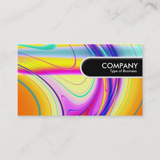 Customizable Rounded Edge Tag - Fractal Abstract 061012f Business Card Templates