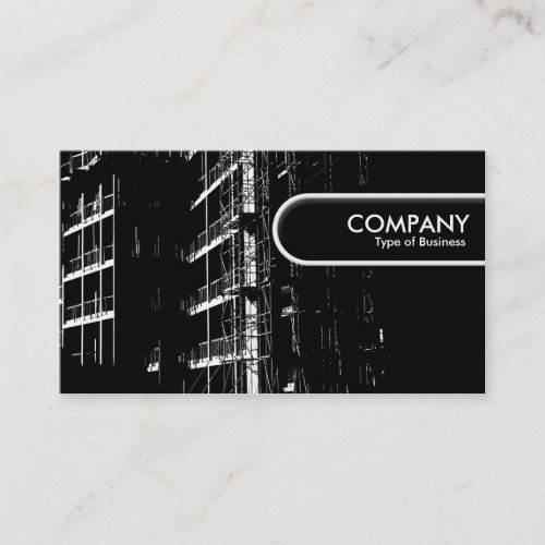 Rounded Edge Tag - High Contrast Construction Business Cards