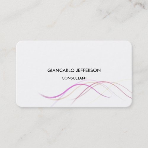 Rounded Elegant Curves Minimalist Professional Business Card