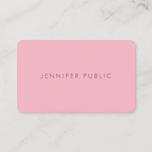 Rounded Elegant Pale Pink Clean Design Template Business Card