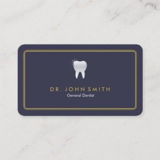 Rounded Frame Royal Blue Tooth Dental Appointment Card