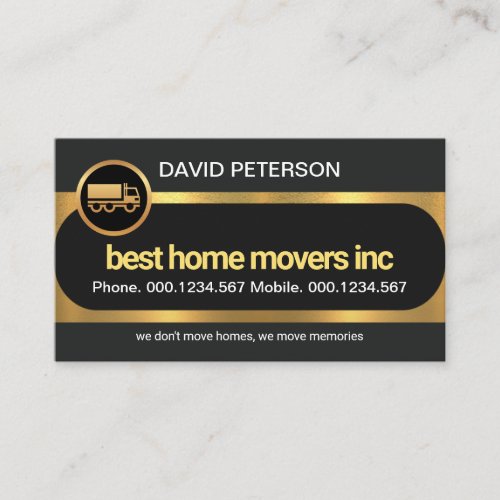 Rounded Gold Route Long Haul Transport Driver Business Card