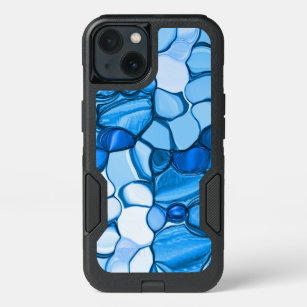 Rounded like stones in shades of royal blue iPhone 13 case