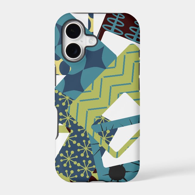 Rounded Mid-Century Modern Rectangles  Iphone Case (Back)
