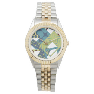 Rounded Mid-Century Modern Rectangles Watch