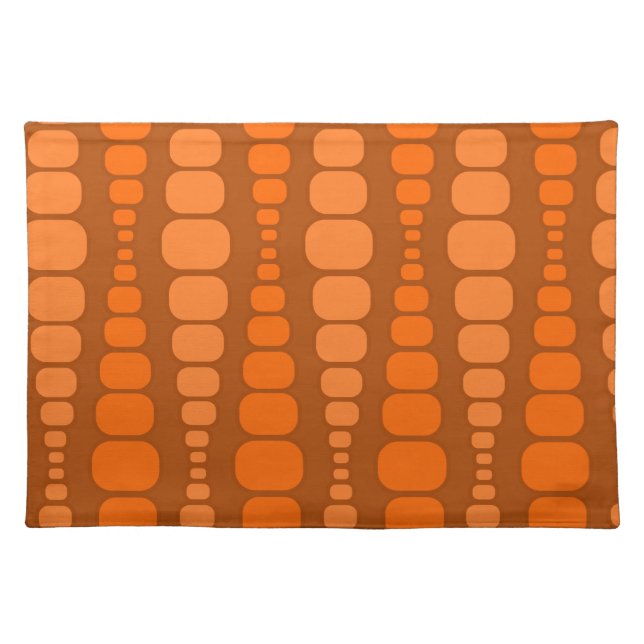 Rounded Orange Rectangles  Cloth Placemat (Front)