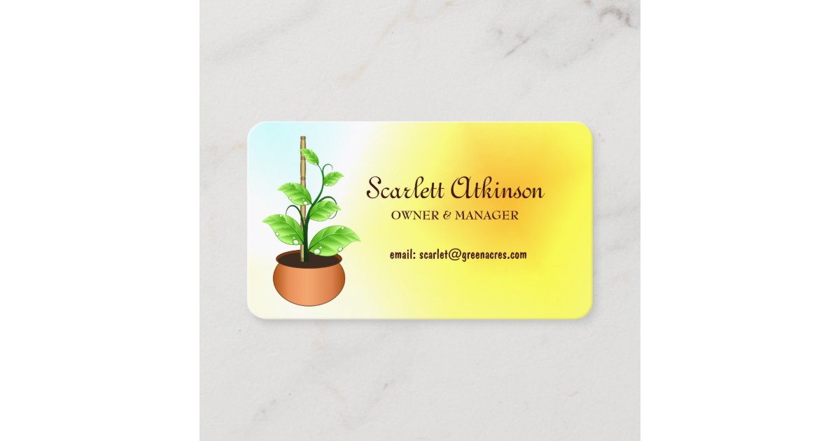Rounded Plant Nursery Business Cards Template Zazzle
