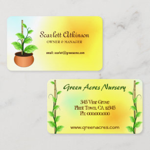 Rounded Plant Nursery Business Cards Template