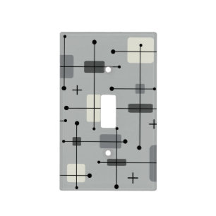 Rounded Rectangles Squares Gray Light Switch Cover