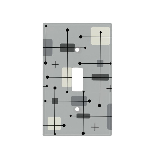 Rounded Rectangles Squares Gray Light Switch Cover (Front)